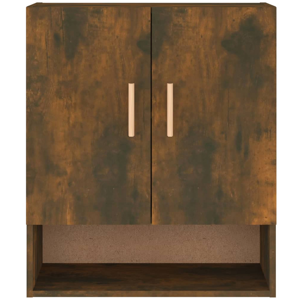 vidaXL 2 Door Single Shelf Smoked Oak Wall Cabinet Image 3