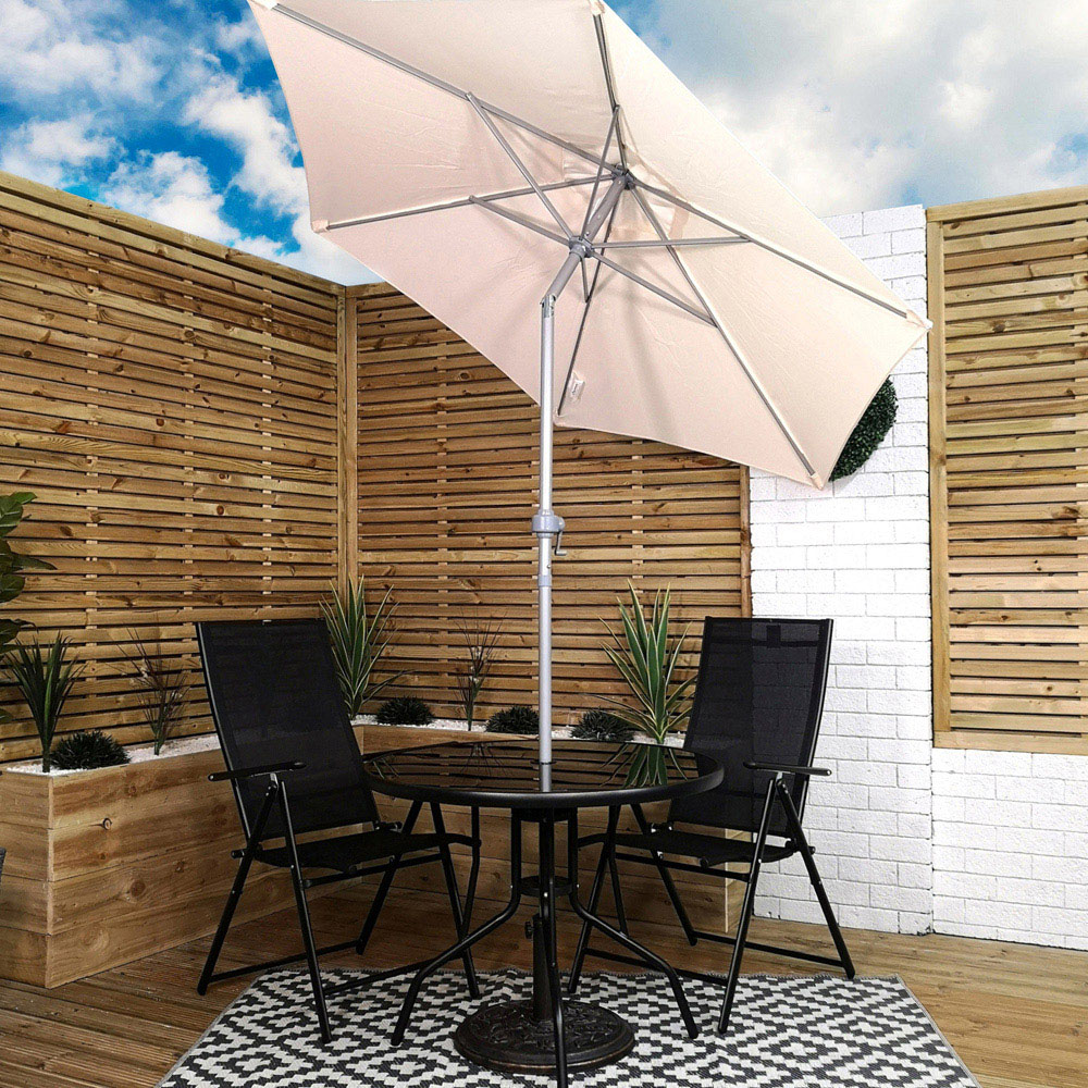 Samuel Alexander 2 Seater Round Outdoor Recliner Dining Set Cream Image 7