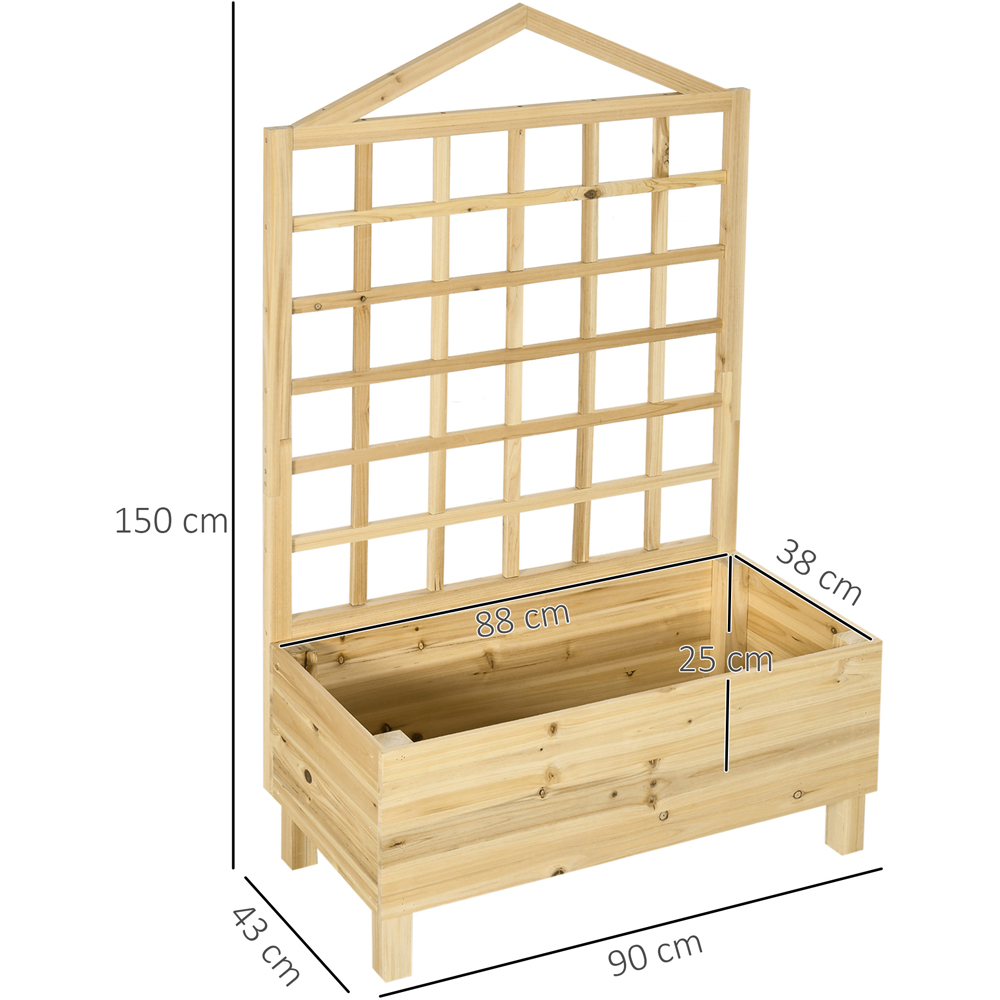 Outsunny Wooden Garden Planter with Trellis 150 x 43 x 90cm Image 8