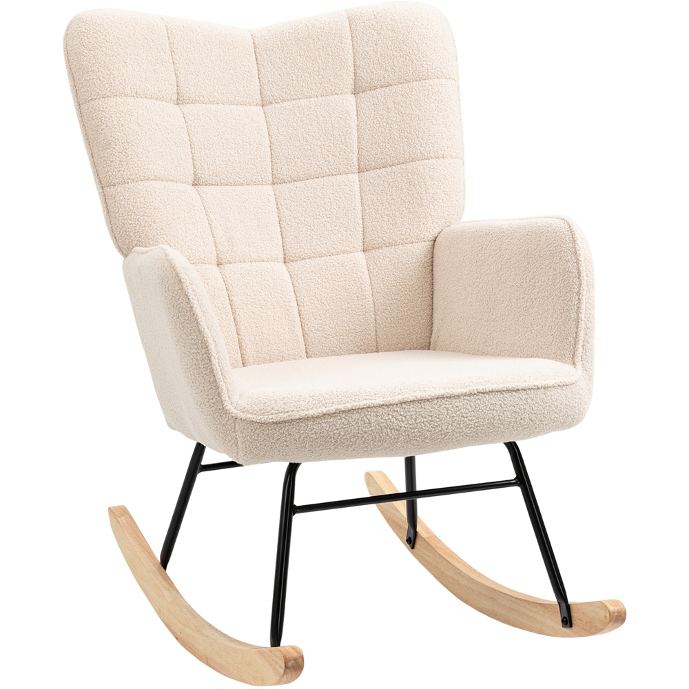 Portland Beige Wing Back Rocking Chair Image 2