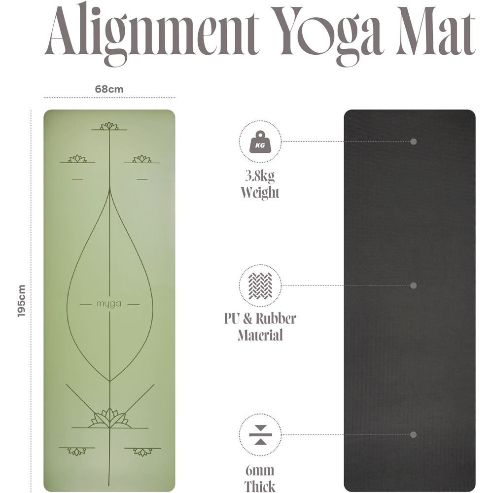 Myga Moss Alignment Yoga Mat XL Image 5