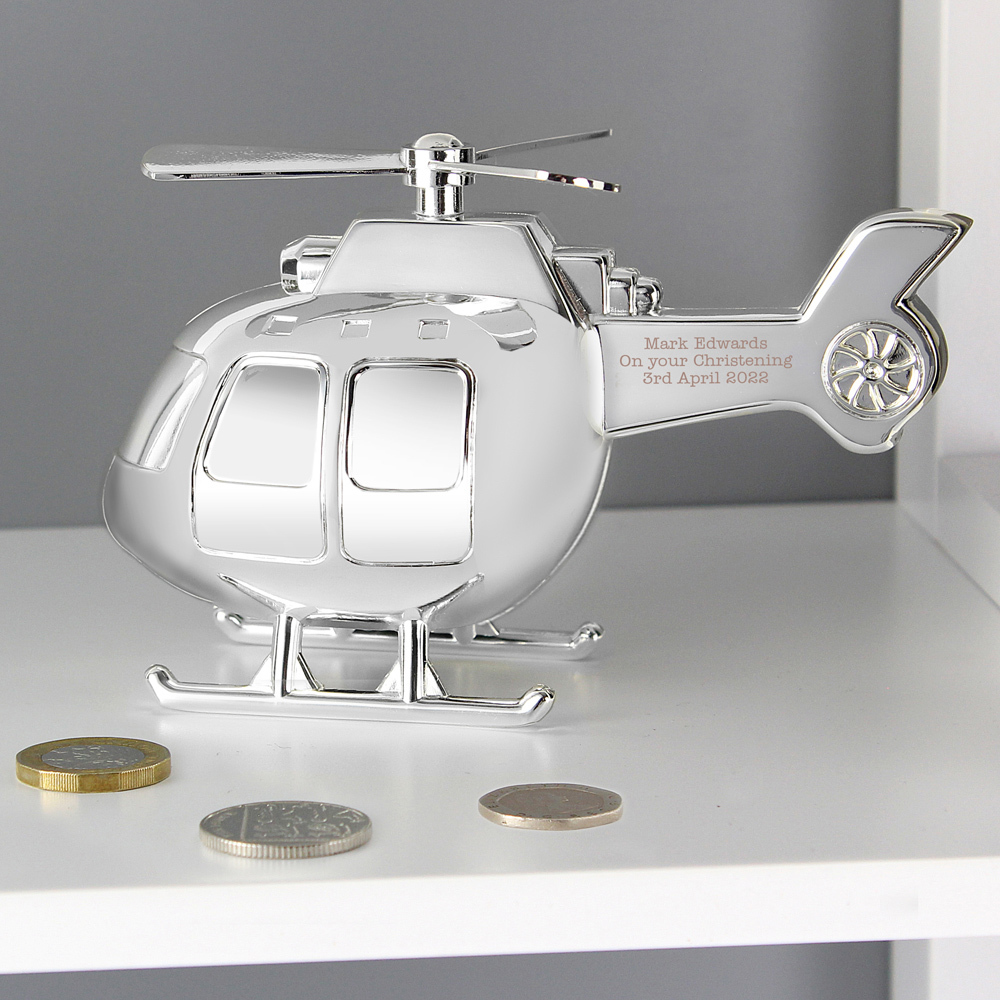 Personalised Memento Helicopter Money Box Image 3
