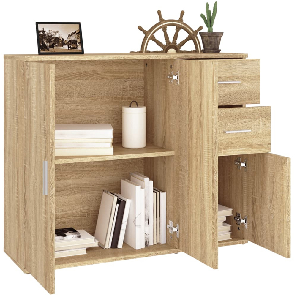 vidaXL 3 Door 2 Drawer Sonoma Oak Sideboard Image 3