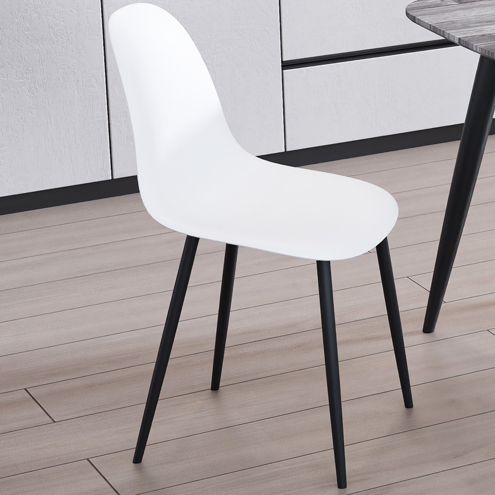Core Products Aspen Set of 2 White and Black Curved Dining Chair Image 1