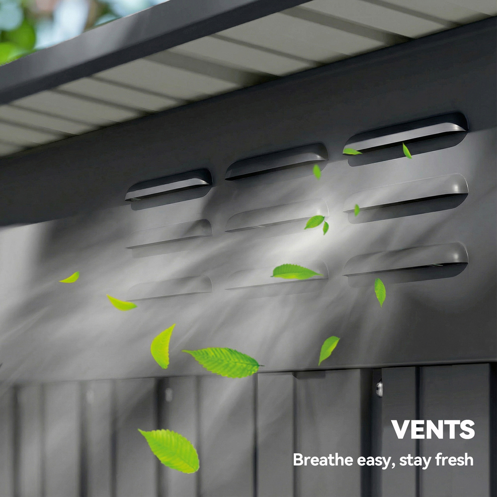 Outsunny 5 x 3ft Light Grey Galvanised Metal Garden Storage Shed Image 8