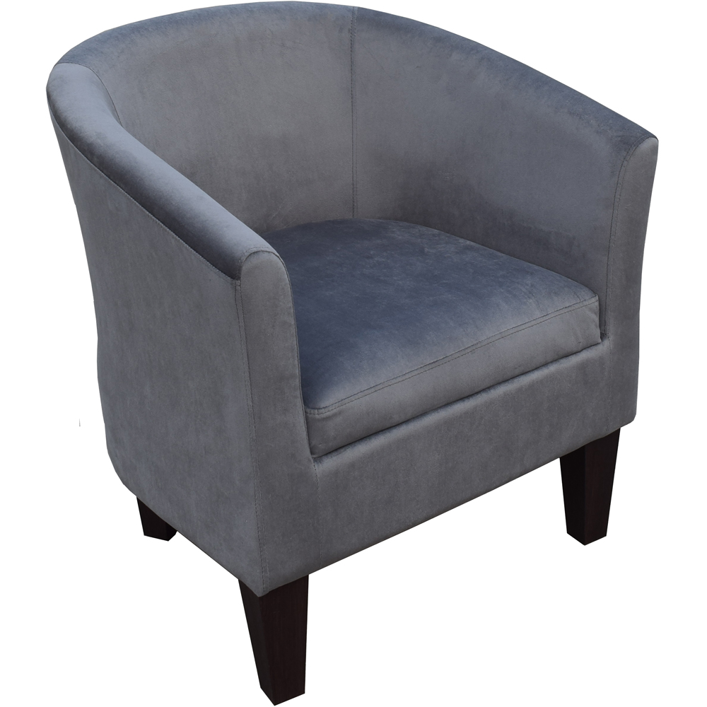 Comfy Living Grey Brushed Velvet Tub Chair Image 3