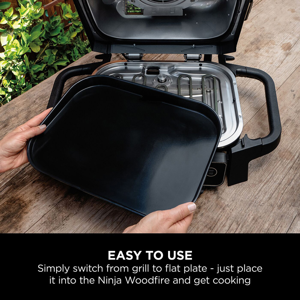Ninja Woodfire Black Electric BBQ Grill Flat Plate Image 6