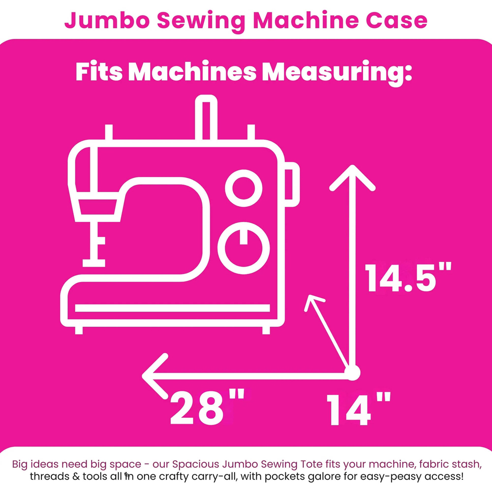 Everything Mary EVM14451-1 Jumbo Floral Collapsible Rolling Sewing Machine Case 71 x 35 x 36cm Image 8