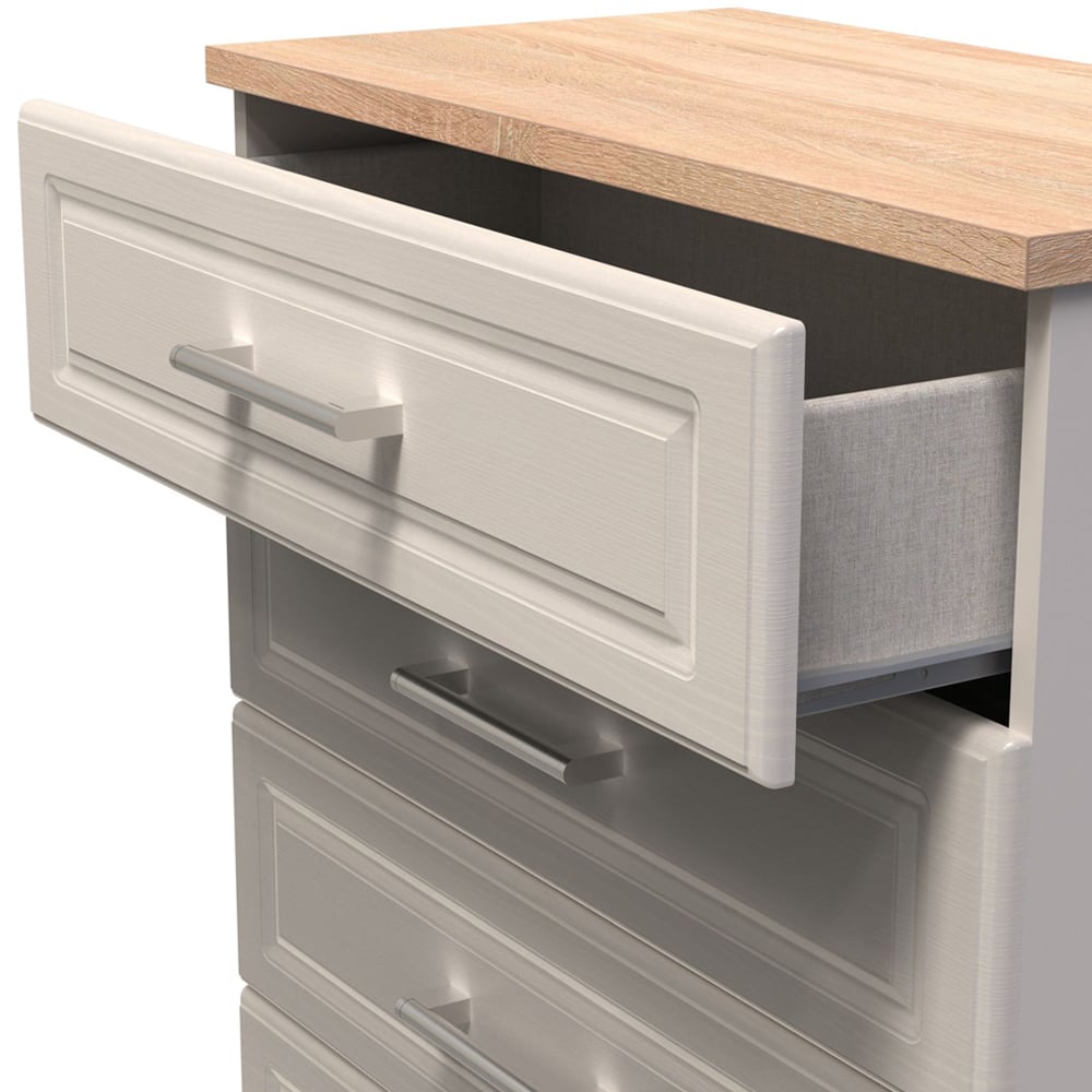 Crowndale Kent 5 Drawer Kashmir Ash and Modern Oak Chest of Drawers Ready Assembled Image 6