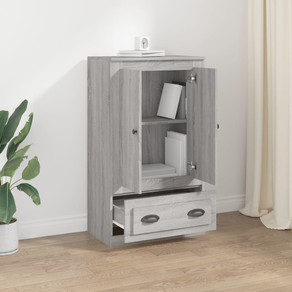vidaXL 2 Door Single Drawer Grey Sonoma Highboard Image 3