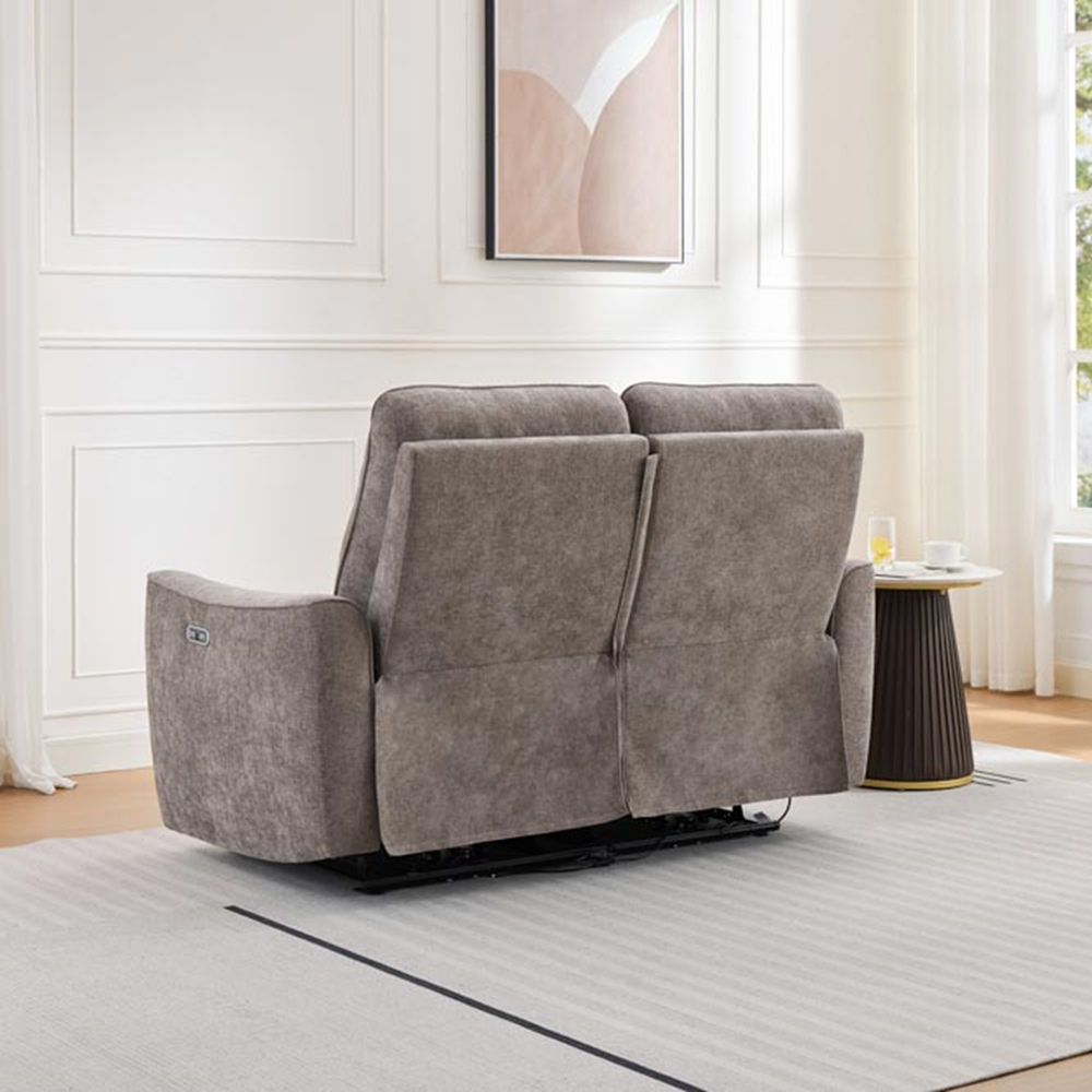 Midtown 2 Seater Stone Fabric Recliner Sofa Image 5