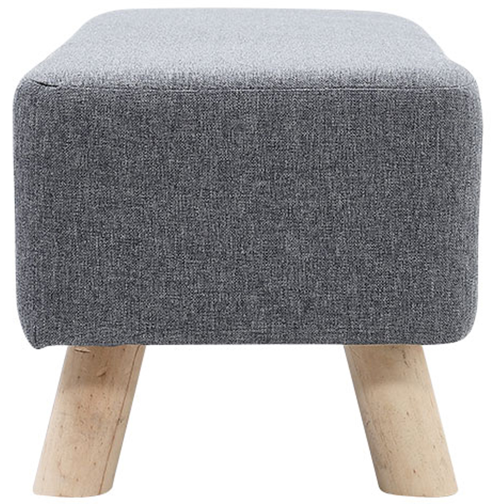 Living and Home Tofu Shaped Grey Wooden Footstool Image 3