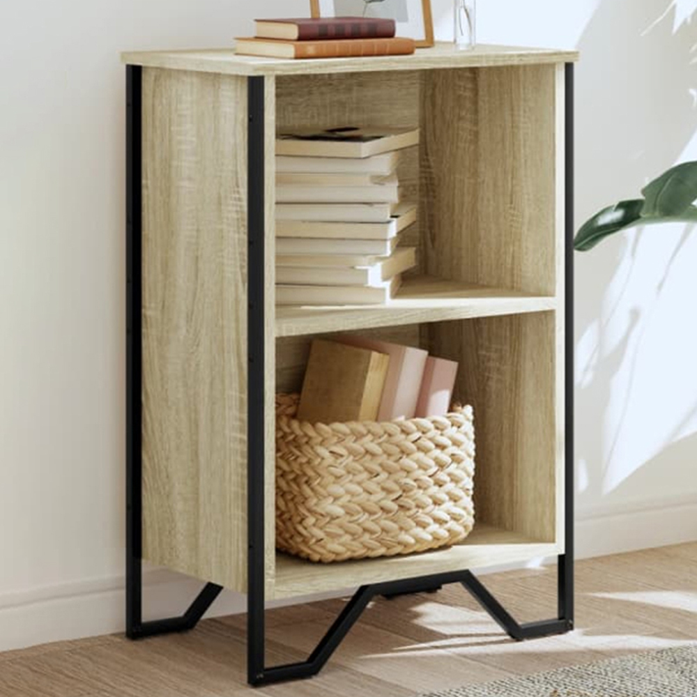 vidaXL 2 Shelf Sonoma Oak Small Bookcase Image 1