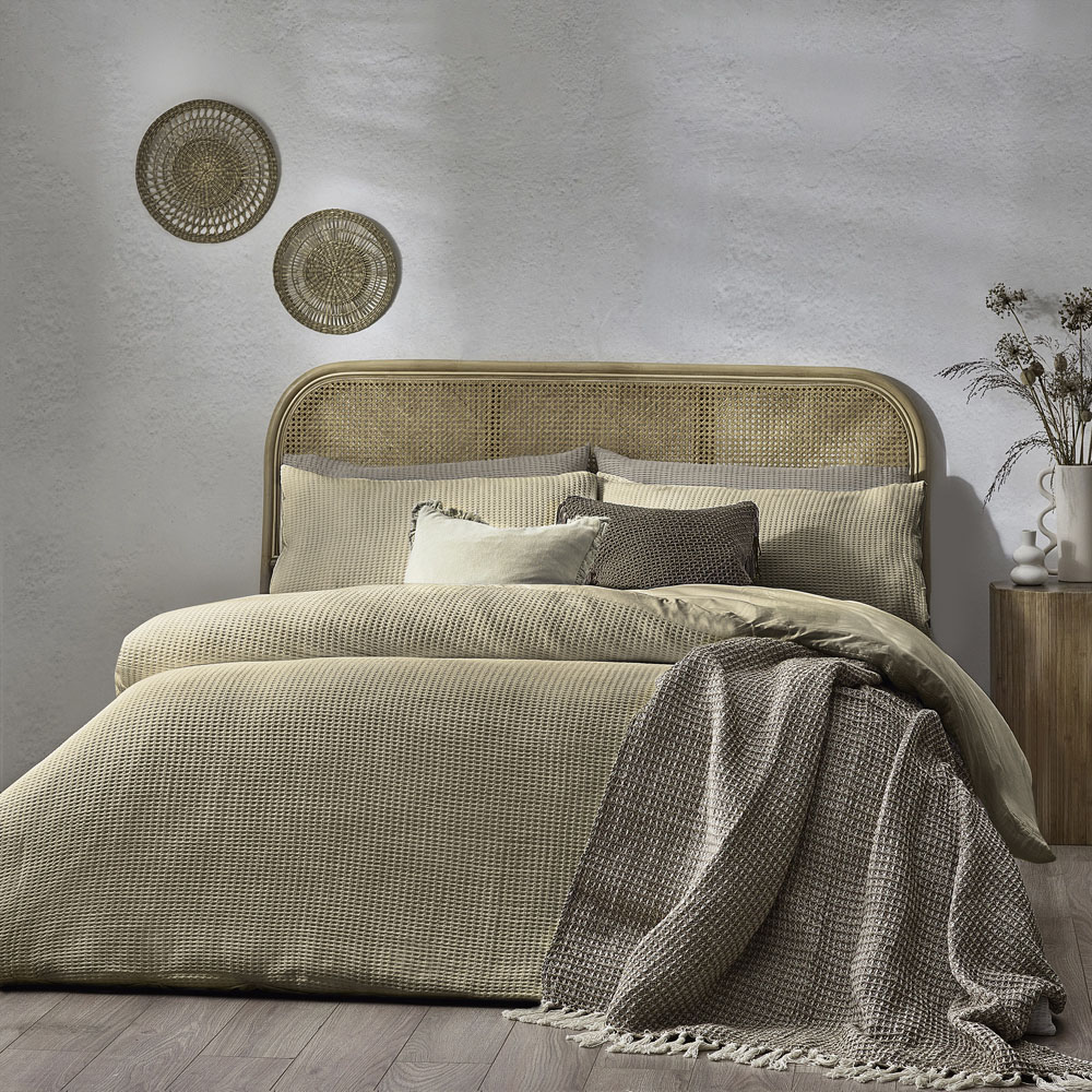 Yard Super King Linen Chunky Waffle Duvet Set Image 1