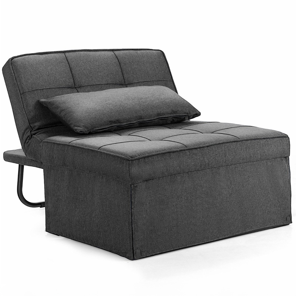 Costway Grey 4 in 1 Convertible Sofa Bed with Adjustable Backrest Image 2