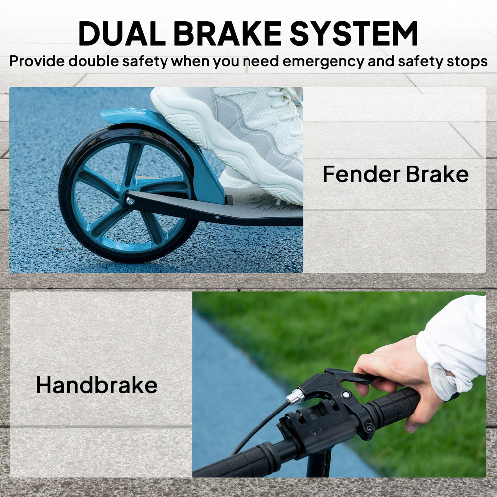 HOMCOM Blue Adjustable Folding Kick Scooter Image 6