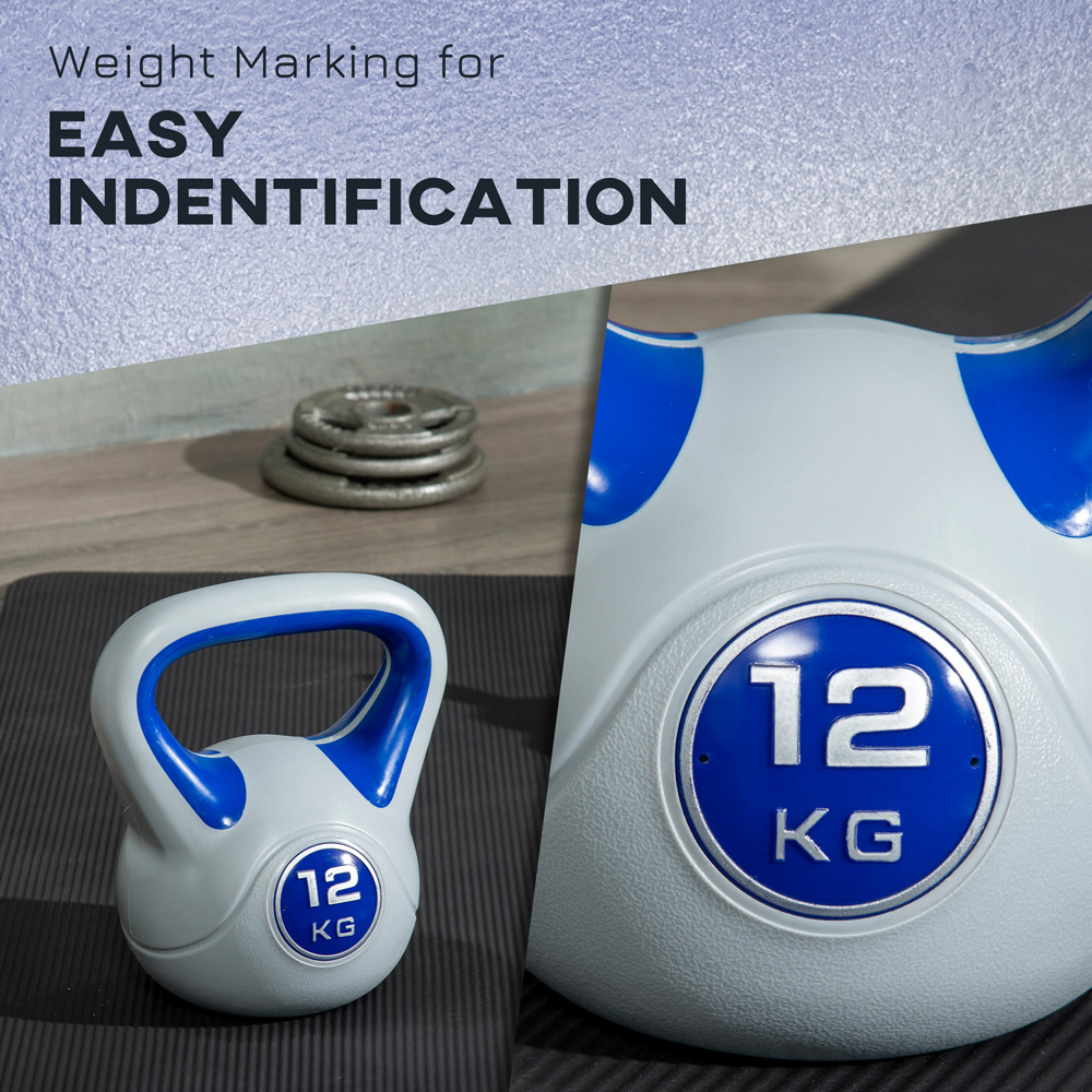 SPORTNOW Dark Blue and Grey Kettlebell with Handle 12kg Image 7