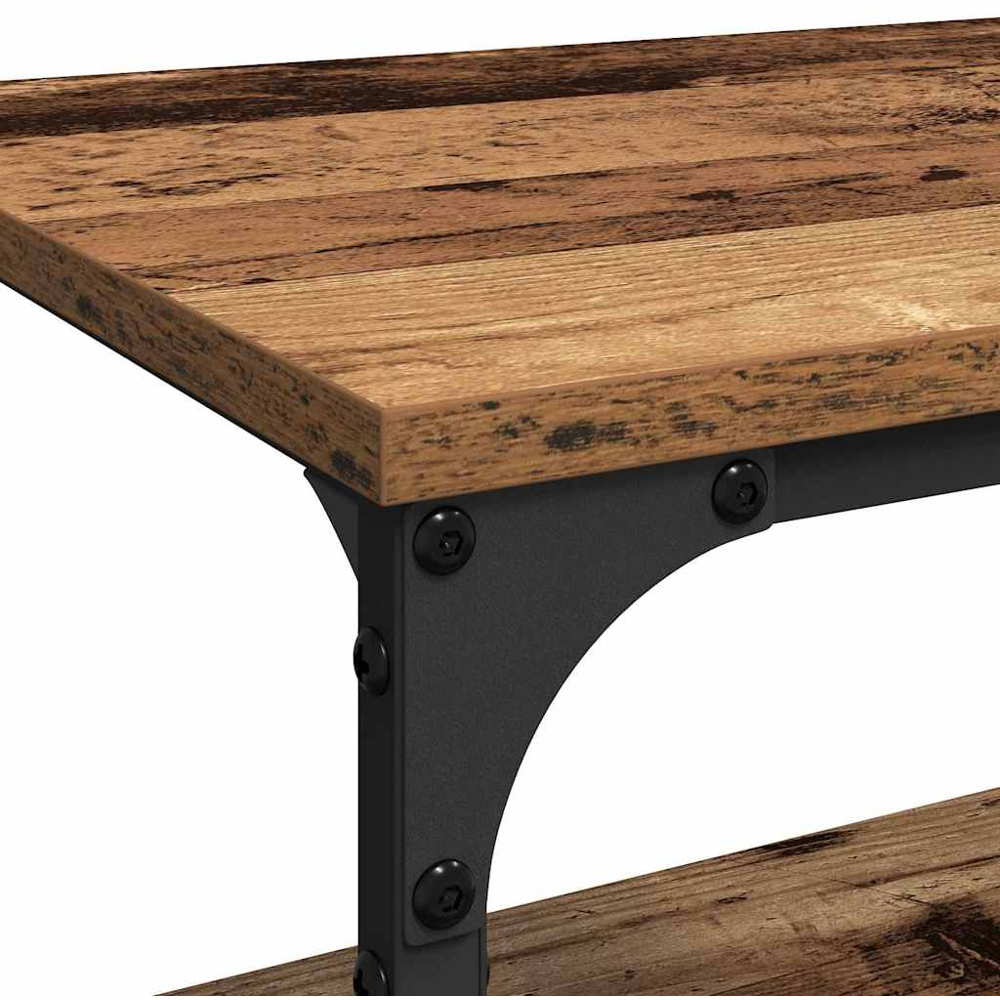 vidaXL 3 Shelf Old Wood Kitchen Trolley Image 8