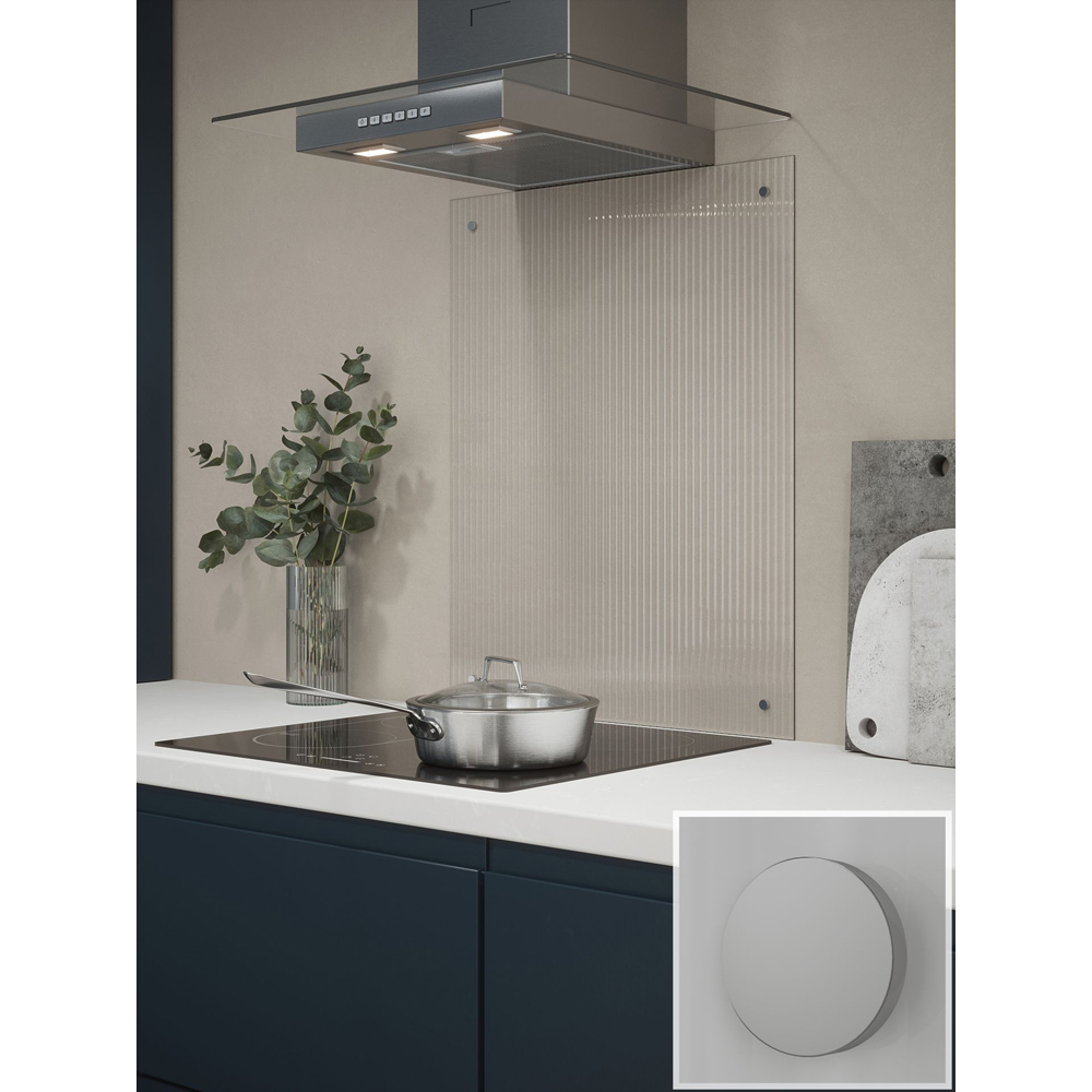 Fluted Clear Glass Kitchen Splashback with Chrome Caps 600 x 750 x 4mm Image 6