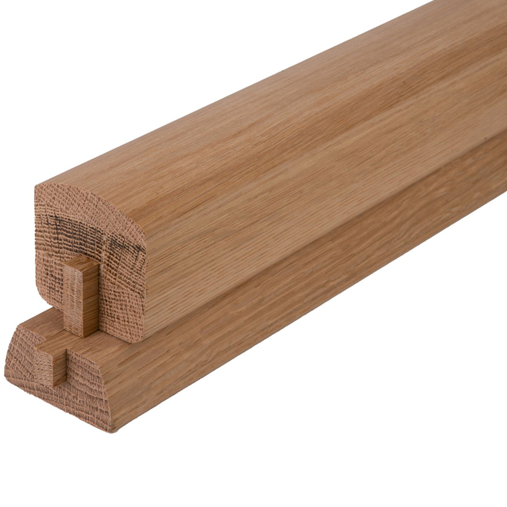 ​Blueprint Joinery Curved Oak Handrail and Base Rail Set for Glass Panel 2.4m Image 1