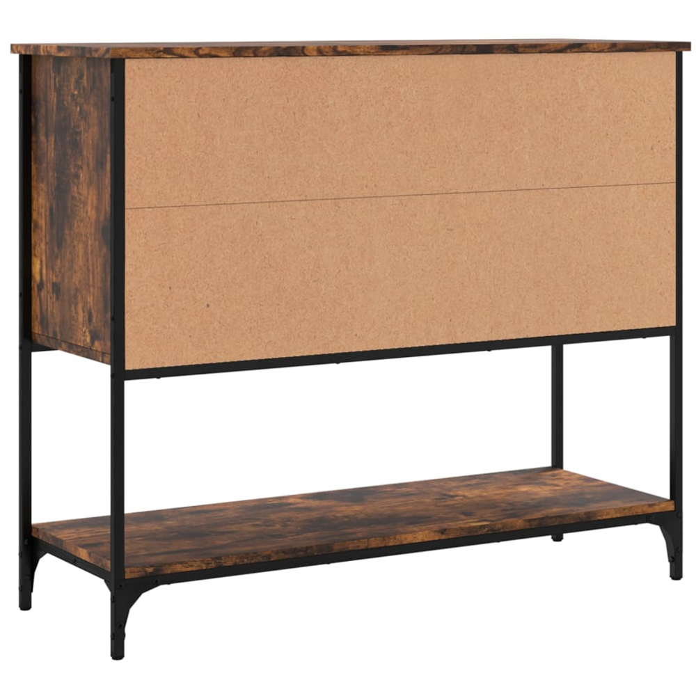 vidaXL 2 Door 2 Drawer Single Shelf Smoked Oak Sideboard Image 7