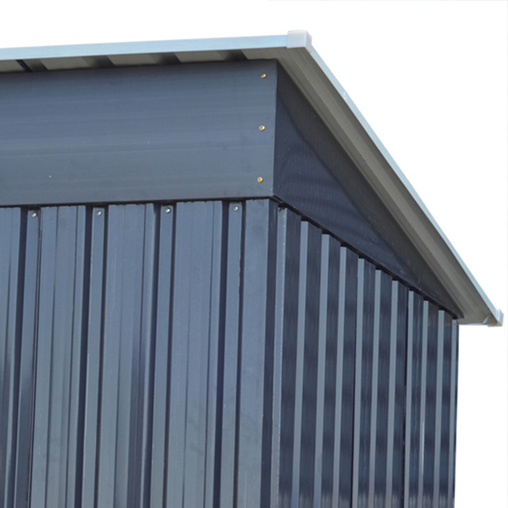 Living and Home 4 x 8ft Metal Pent Garden Tool Storage Shed with Foundation Image 5