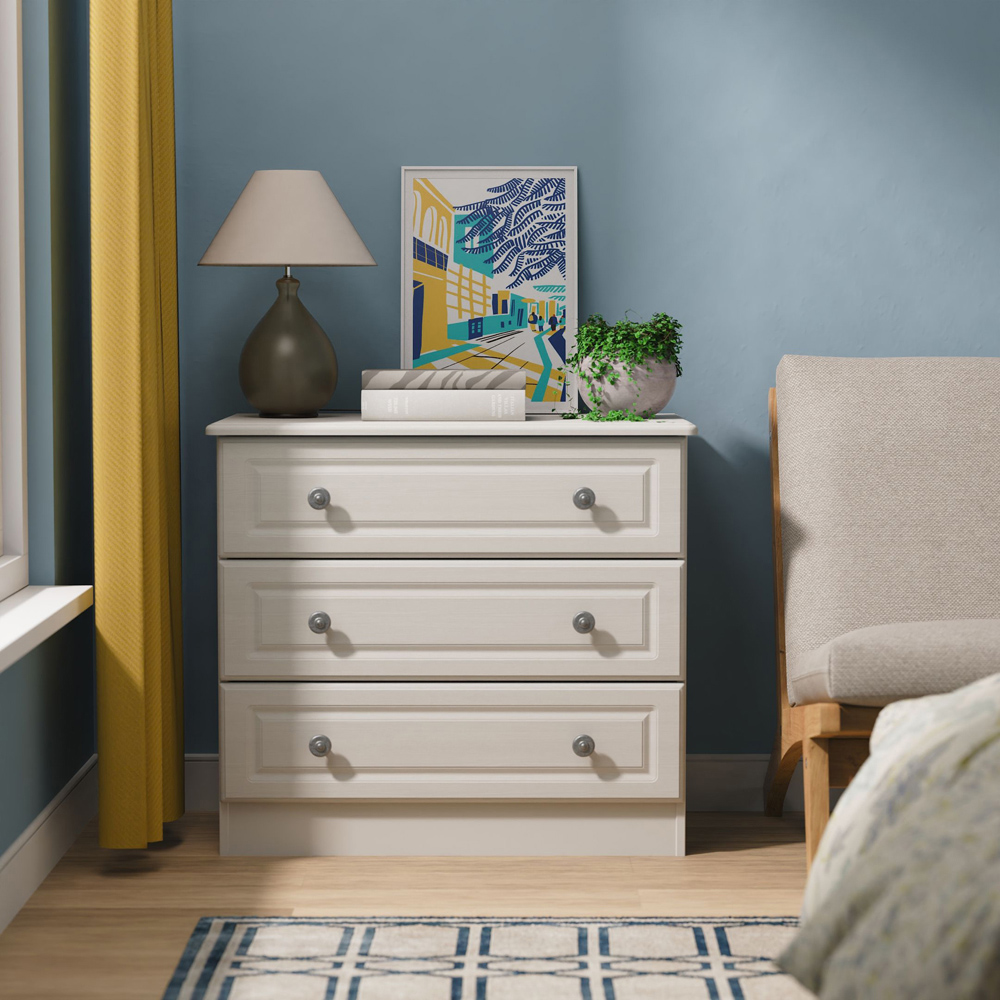 Crowndale Pembroke 3 Drawer Grey Ash Chest of Drawers Ready Assembled Image 7