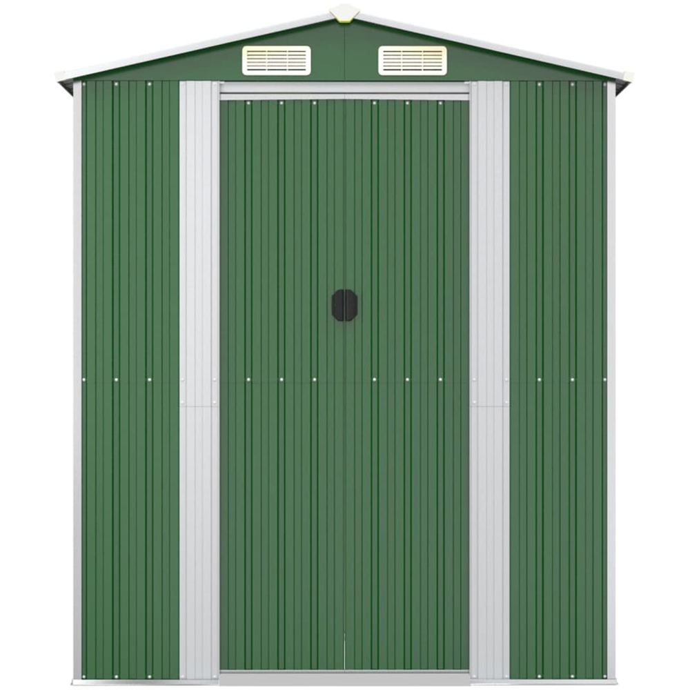 vidaXL 6.3 x 19.9ft Green Galvanised Steel Apex Garden Shed Image 4