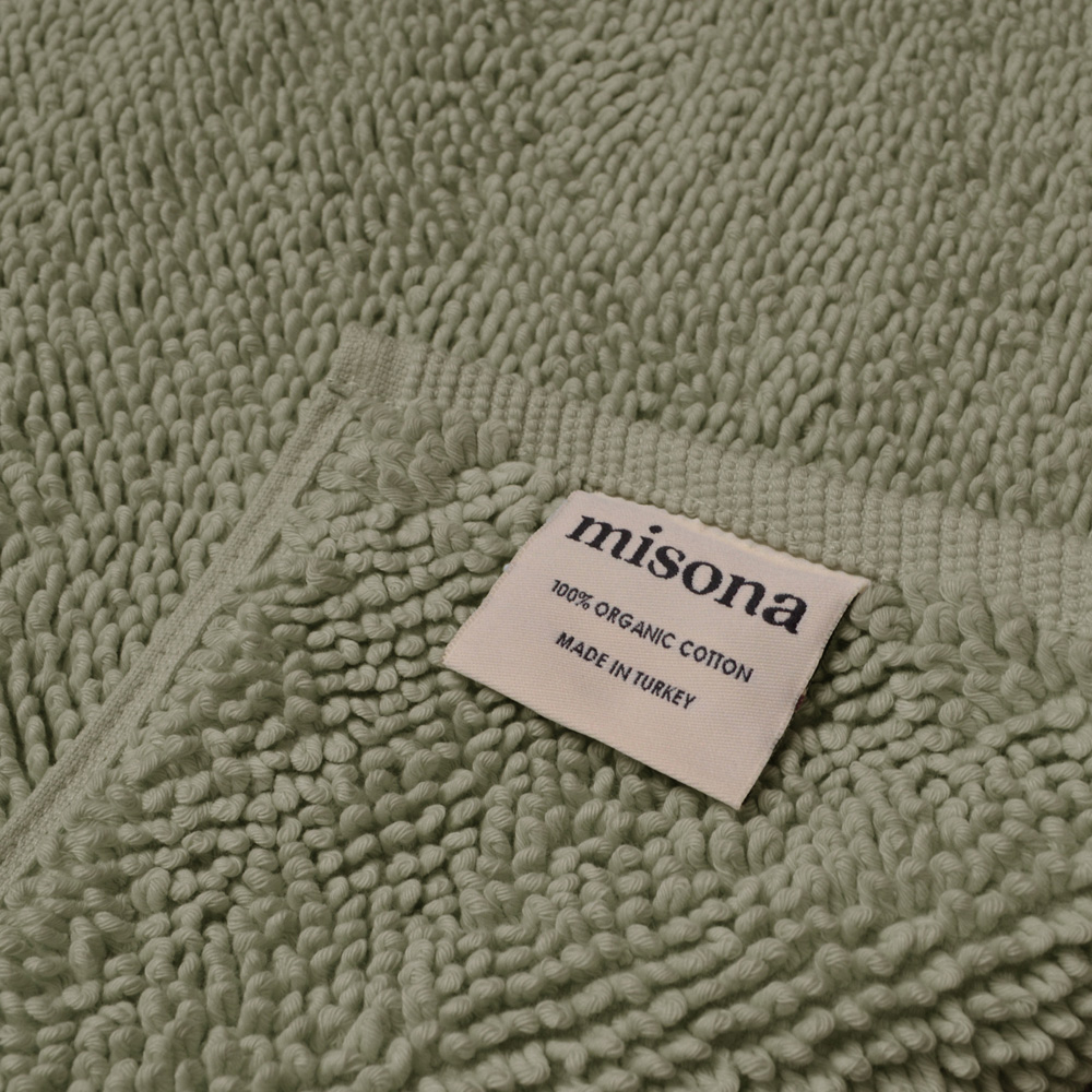 Misona Loop Sage Green Reversible Organic Cotton Bath Mat 50 x 80cm Image 2