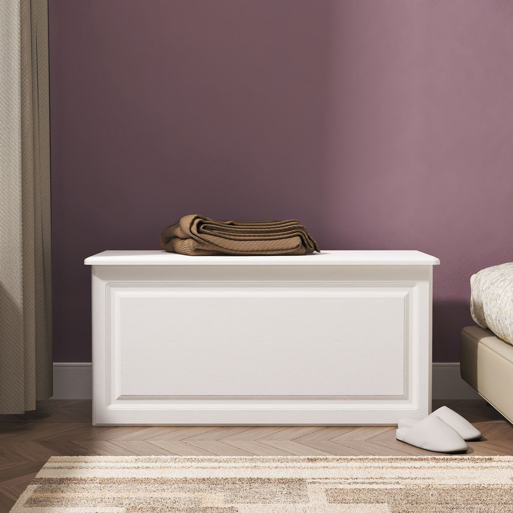 Crowndale Pembroke Matt White Lid Top Blanket Box Ready Assembled Image 7