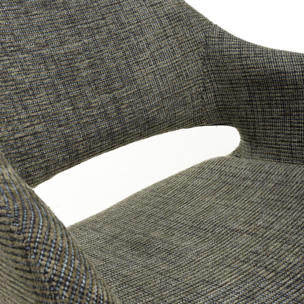 Aztec Set of 2 Tweed Green Swivel Dining Chairs Image 7