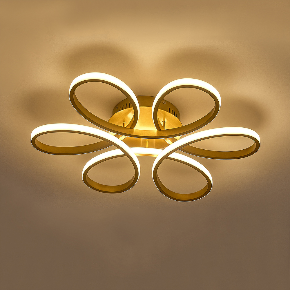 Living and Home Golden Frame Modern LED Ceiling Light Image 5