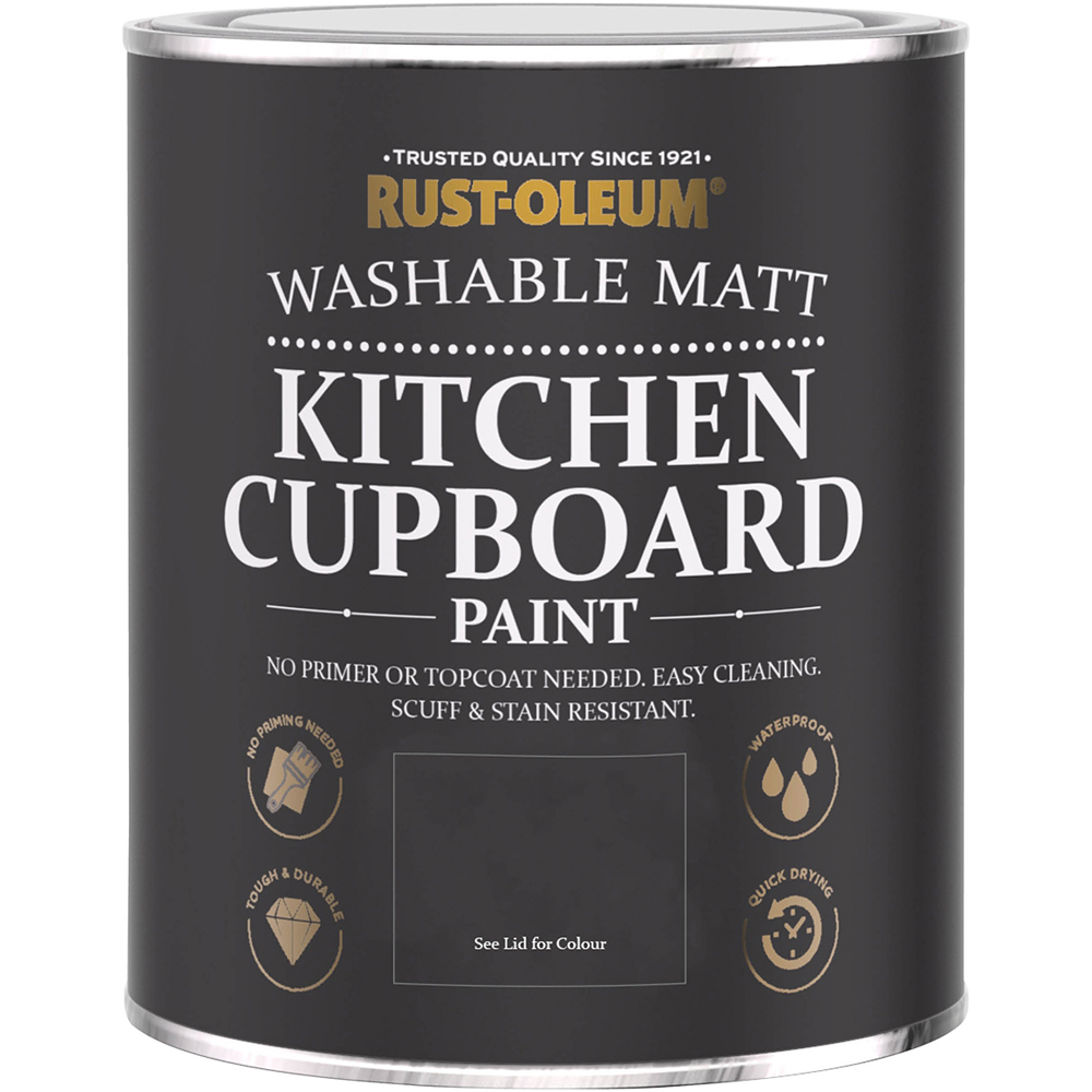 Rust-Oleum Kitchen Cupboard Graphite Washable Matt Paint 750ml Image 2