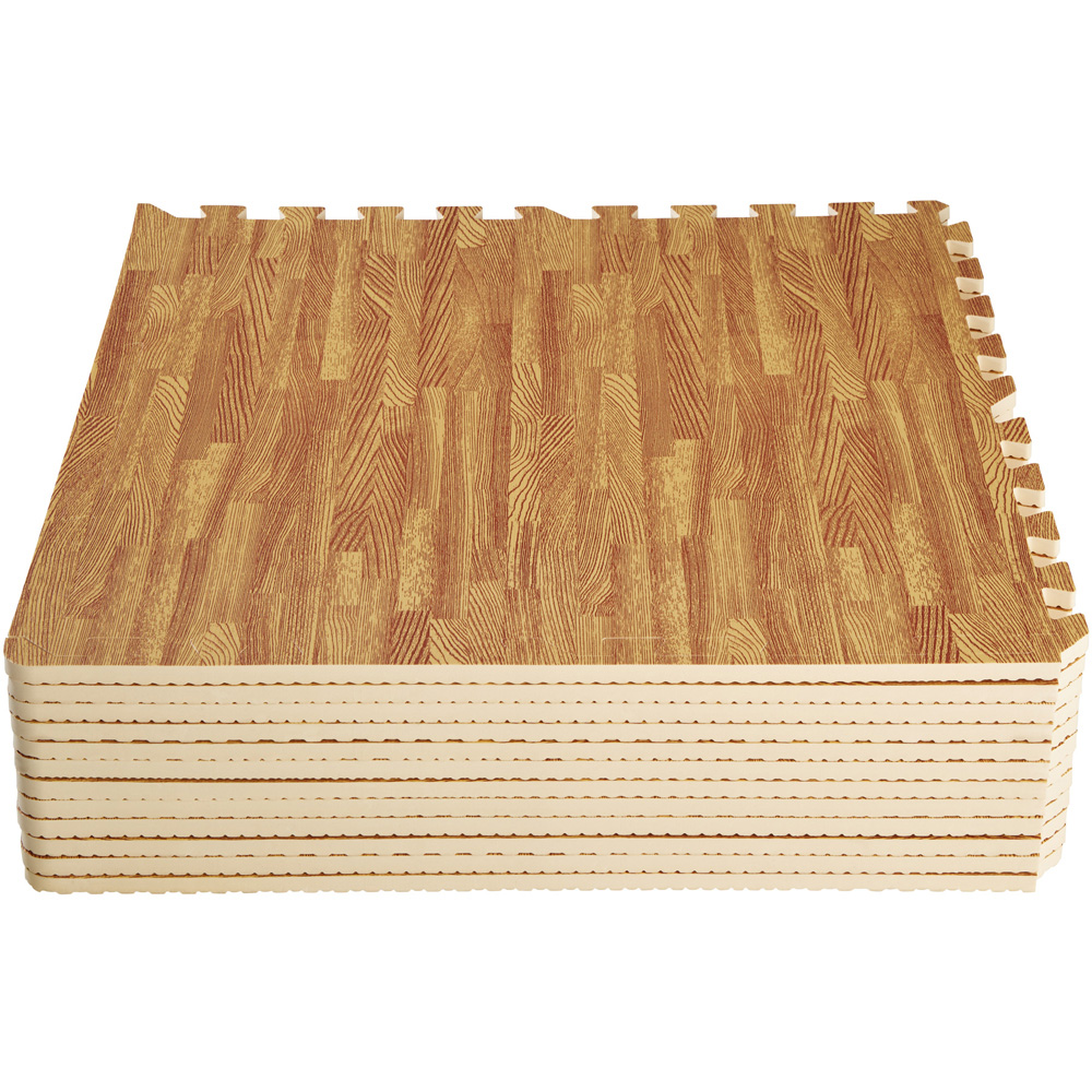 tectake Wood Decor Interlocking Gym Mat 12 Pack Image 5