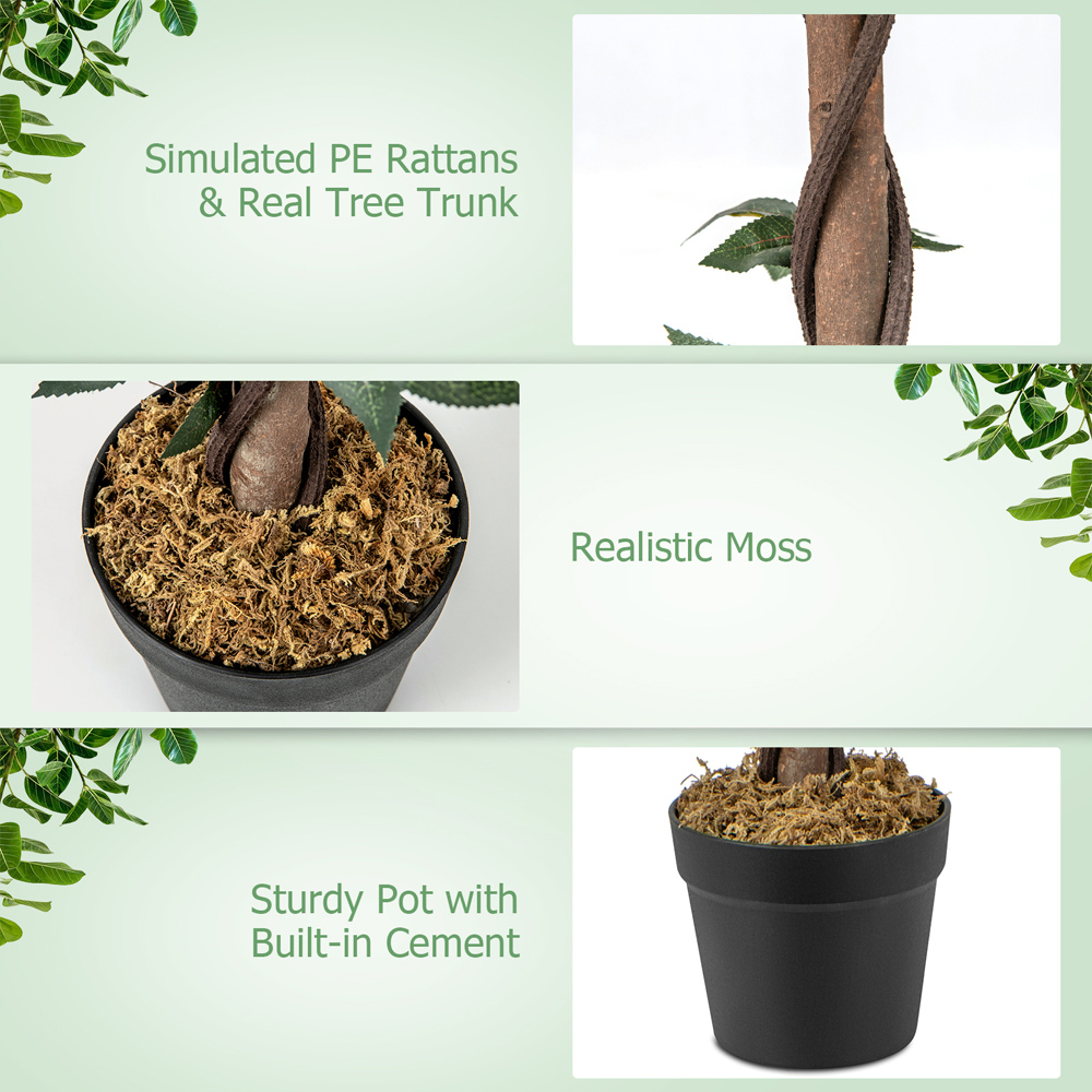 Costway Pine Rose Artificial Tree In Pot 3ft Image 8