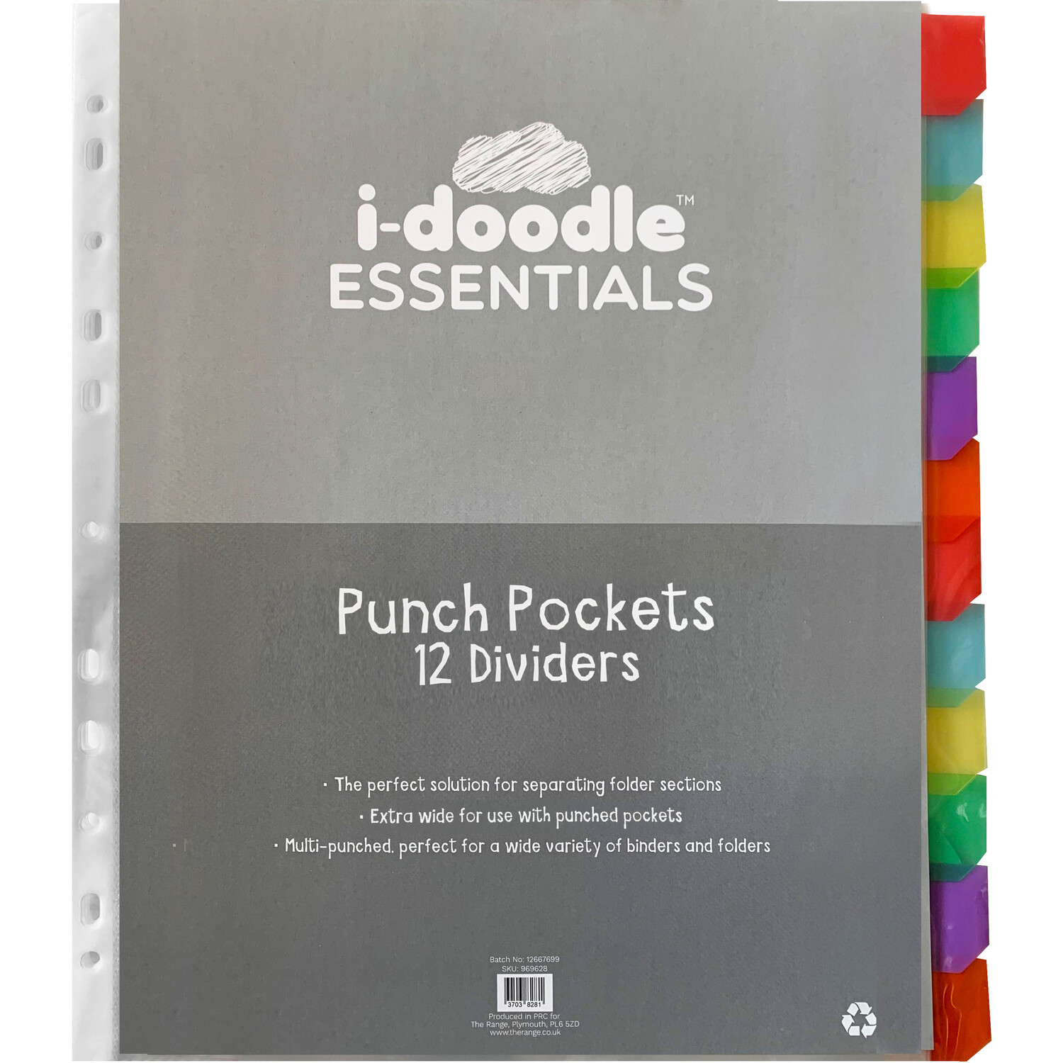 i-doodle 12 Tabbed Dividers and Punch Pockets Image 1