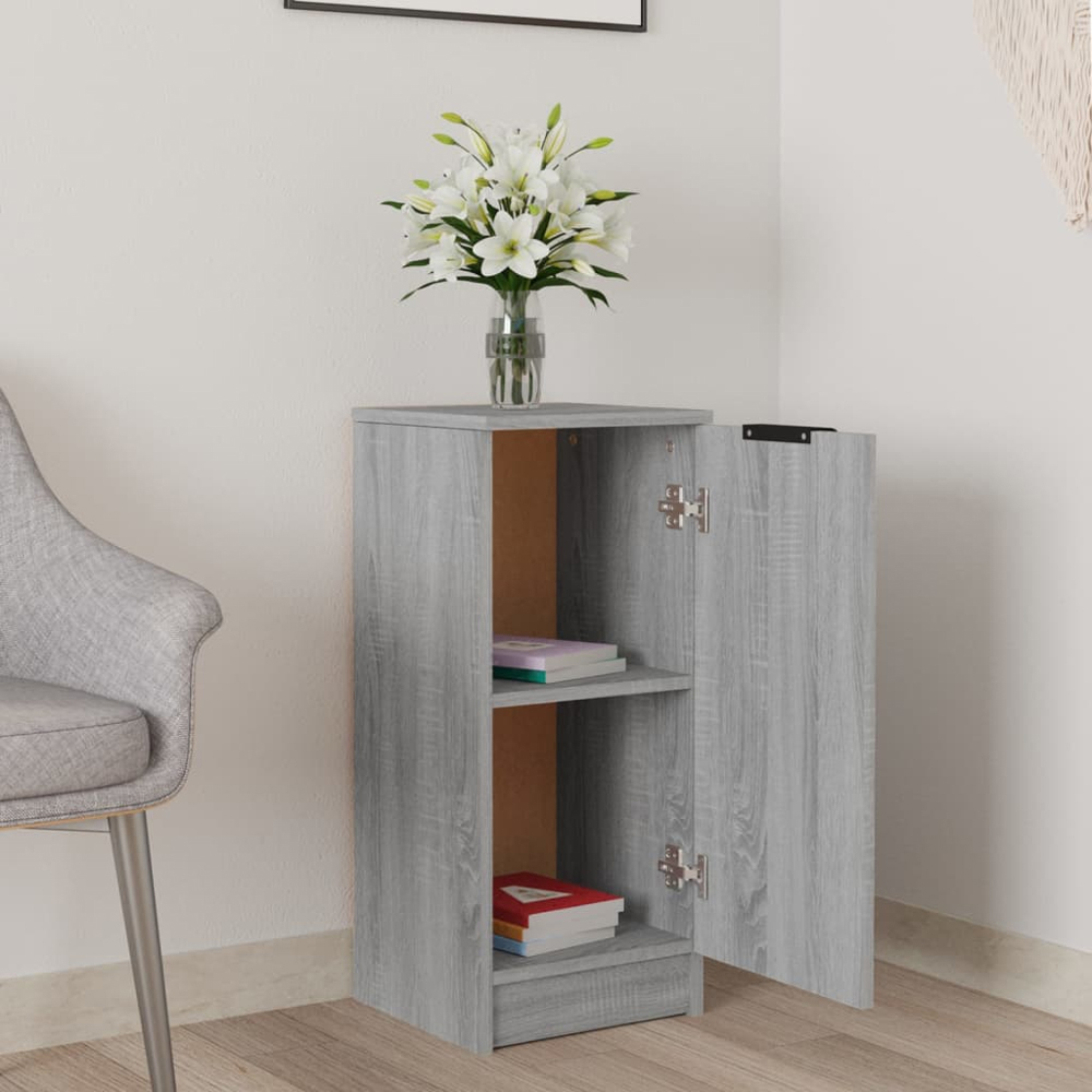 vidaXL Single Door Grey Sonoma Wooden Sideboard Image 7