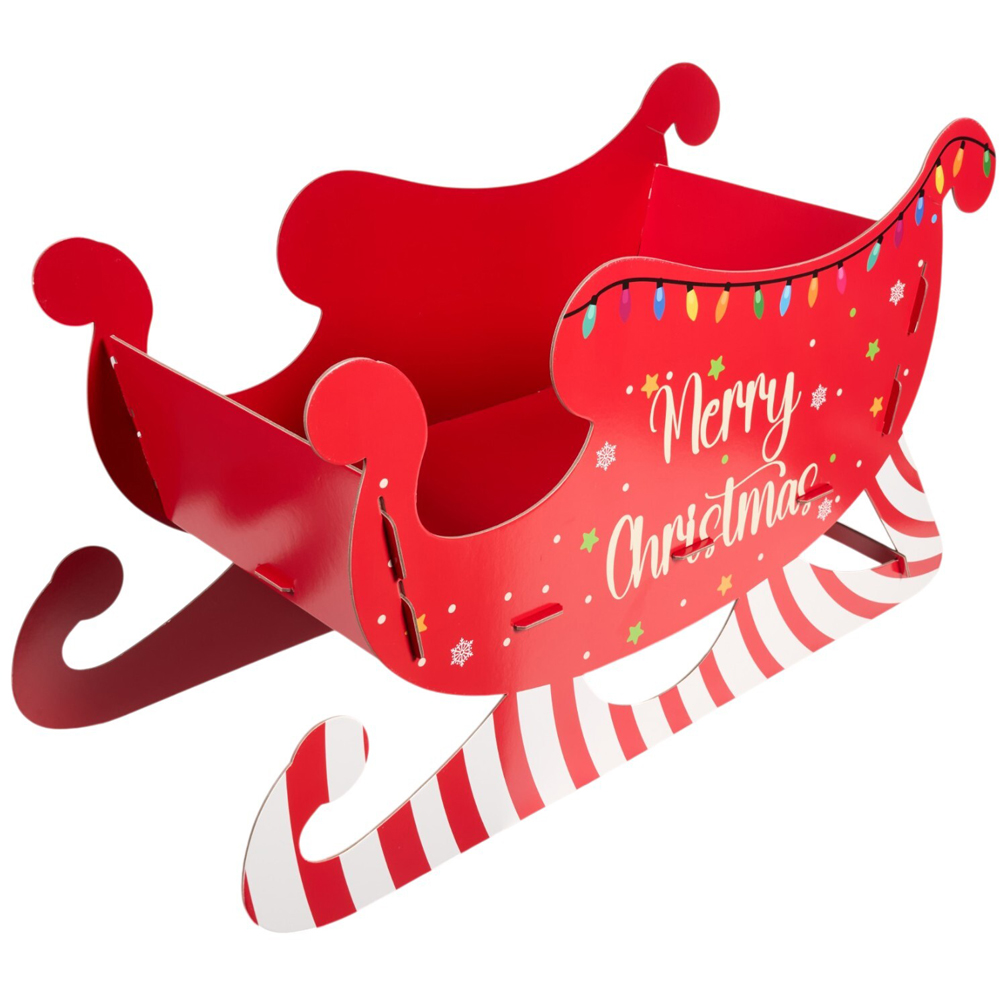 Large Candy Cane Sleigh Hamper Kit Red Image 4