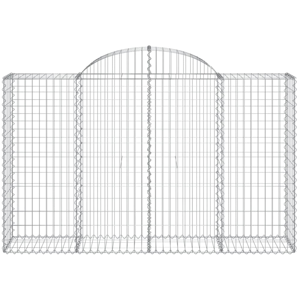 vidaXL Silver Galvanised Iron Arched Gabion Basket 200 x 50 x 120/140cm 5 Pack Image 2