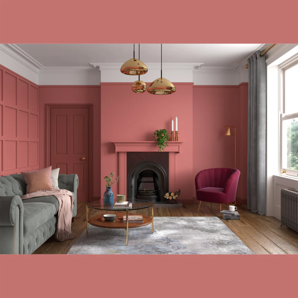 Dulux Heritage Walls and Ceilings Coral Pink Velvet Matt Emulsion Paint 2.5L Image 4