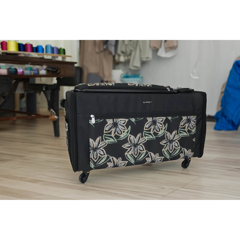 Everything Mary EVM14451-1 Jumbo Floral Collapsible Rolling Sewing Machine Case 71 x 35 x 36cm Image 2