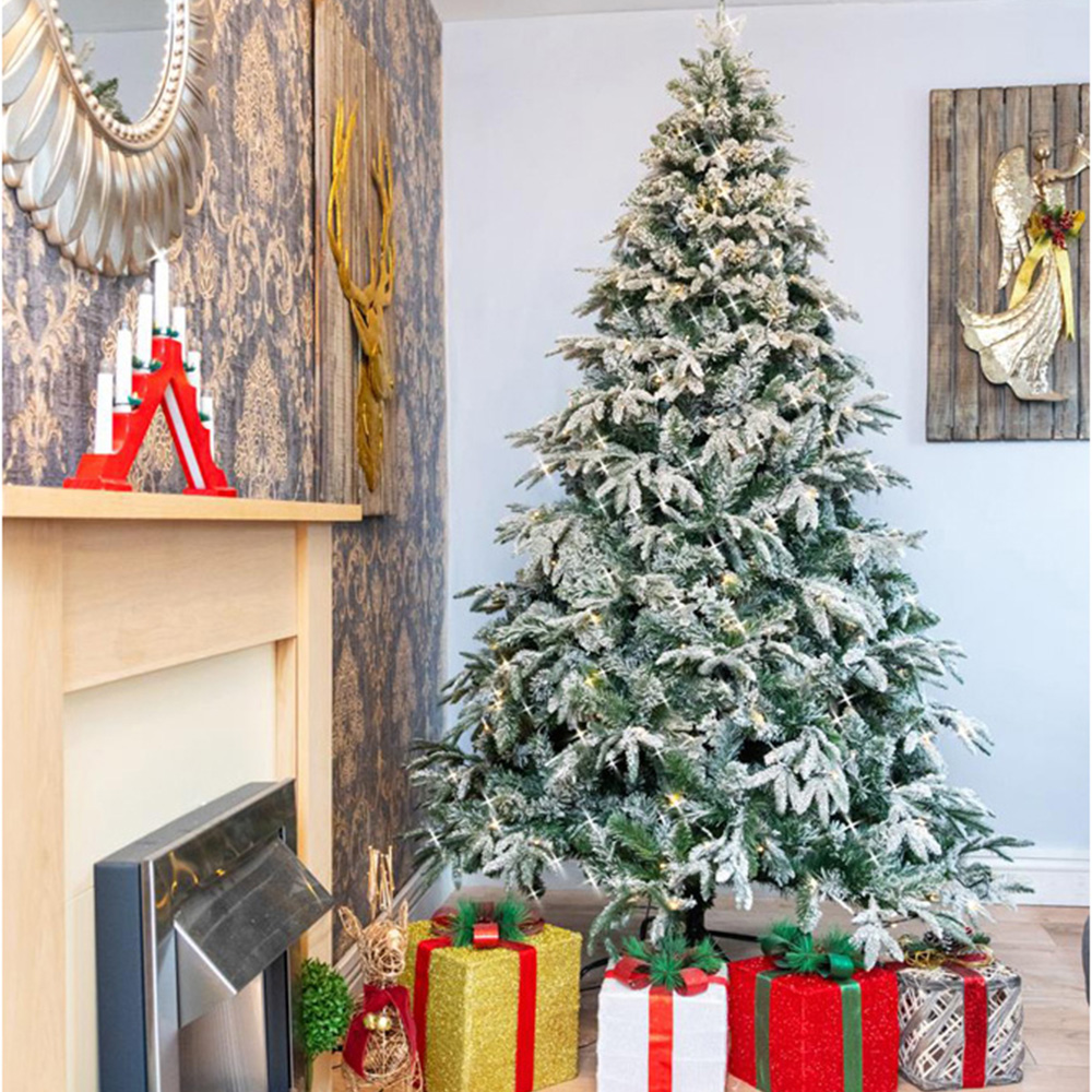 Shatchi Warm White LED Pre-Lit Lapland Fir Artificial Christmas Tree 7ft Image 2