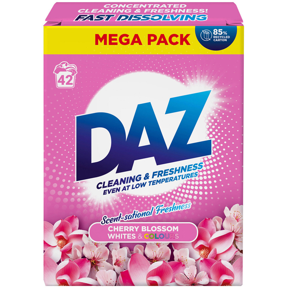 Daz Cherry Blossom Whites and Colours Washing Powder 42 Washes 2.1kg Image 1