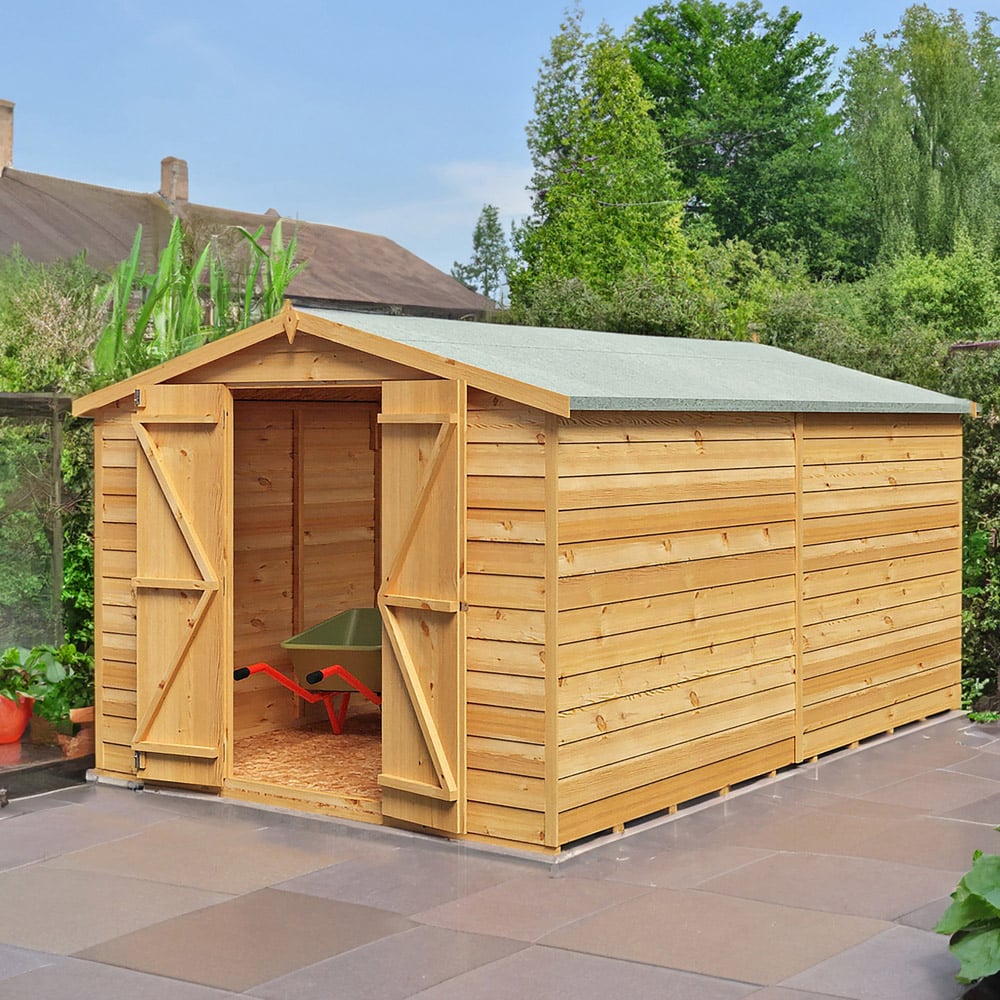 Shire 12 x 8ft Double Door Overlap Apex Wooden Shed Image 2