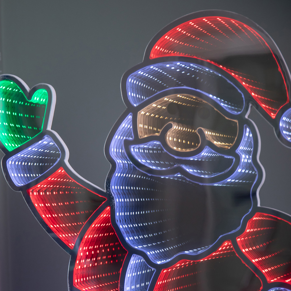 Samuel Alexander Multicolour LED Light Up Waving Santa Infinity Christmas Decoration 59cm Image 6