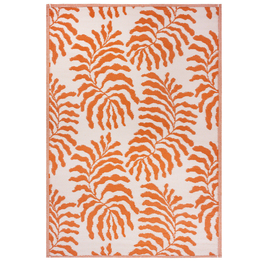 Furn Tocorico Orange Tropical Leaf Reversible Rug 120 x 180cm Image 2