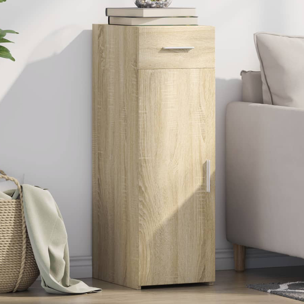 vidaXL Single Door Single Drawer Sonoma Oak Sideboard Image 1