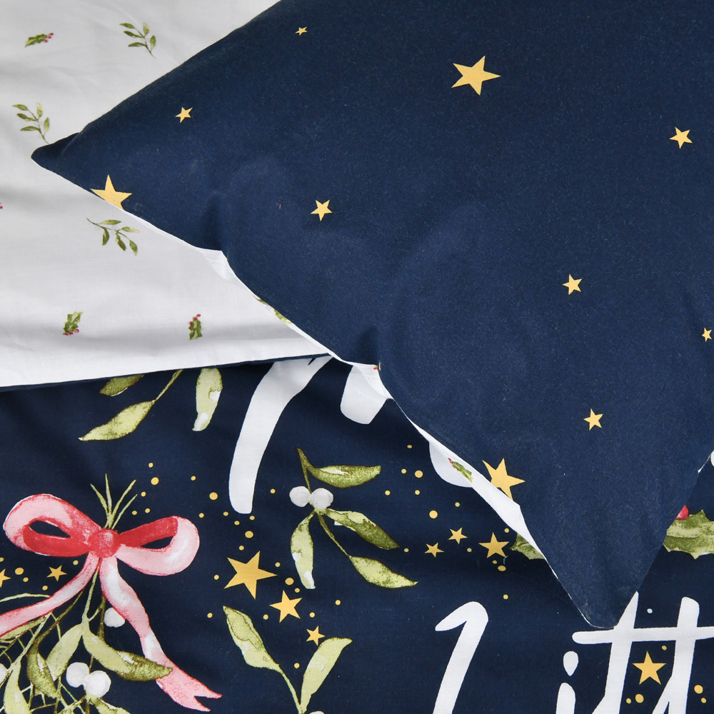 Smart Living Double Navy Merry Christmas Sparkle Tree Duvet Cover Set Image 4