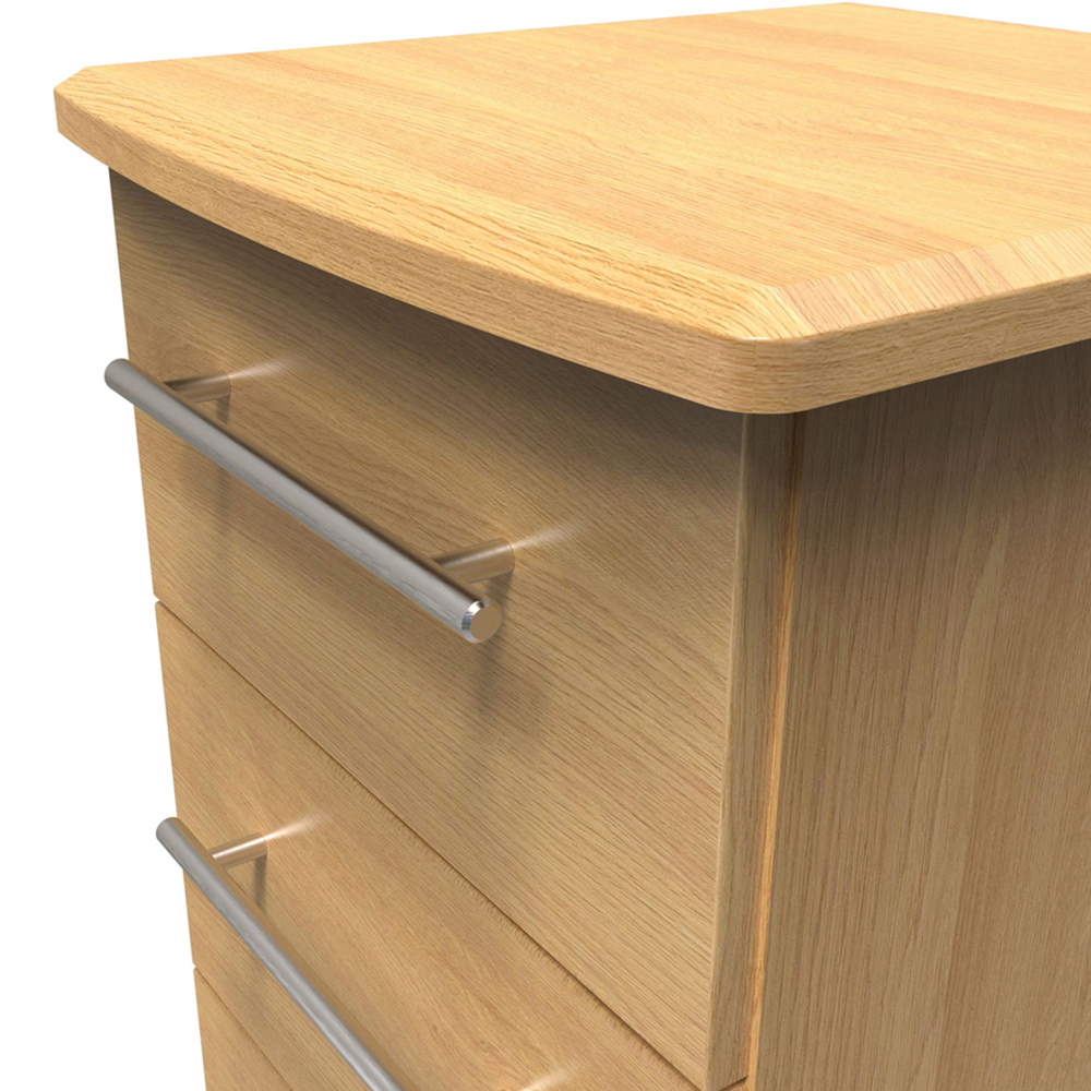 Crowndale Sherwood 3 Drawer Oak Bedside Cabinet Image 5