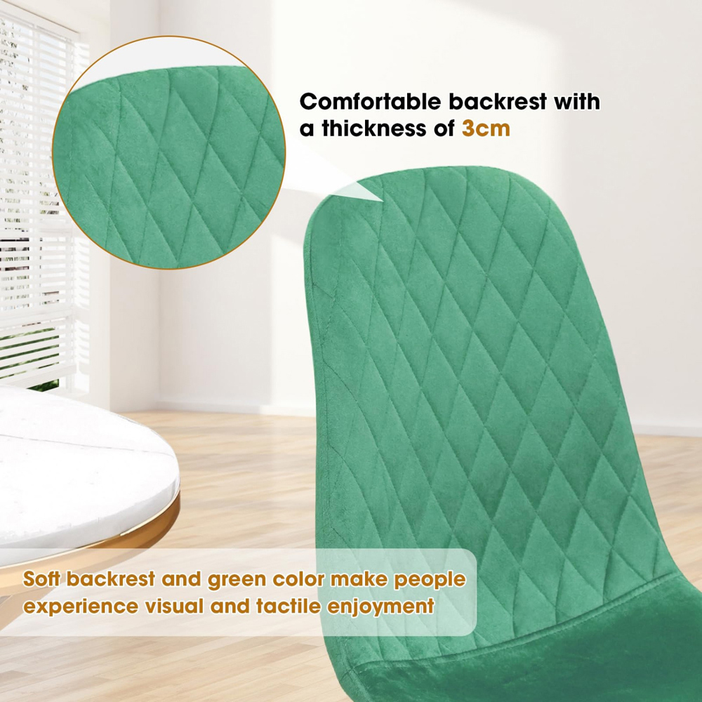 Alivio Set of 4 Green Velvet Dining Chair Image 7